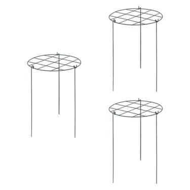 Imagem de ＡＷＨＡＯ 3 peças gaiolas peônias e suporta a planta de jardim suporta estacas de metal resistente Minimalista minimalista através de aros para pátio, Grade