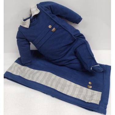 Imagem de Saída Maternidade Luxo Bebê Menino Malha Paraiso Ref 16896 - Paraíso, 