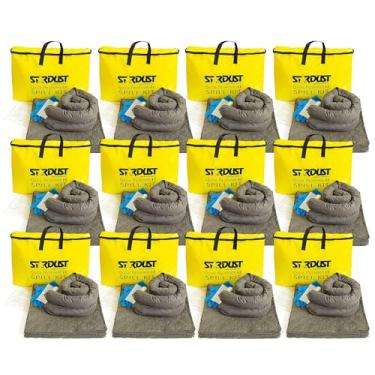 Imagem de STARDUST Super Absorbent Stardust Spill Products Kit de Derramamento Universal de 12 Pacotes de Resposta Rápida - Inclui: Mochila Amarela,(15) Almofadas de Derramamento de Sorvente Universal,(2) Meias