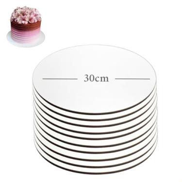 Imagem de Kit 10 Cake Board Mdf Liso 30cm Bolos Confeitaria Suporte