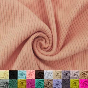 Imagem de Stylish FABRIC Tecido de malha canelada 134.6 cm de largura 4x2 da The Yard – Mistura de poliéster rayon elastano – 370 g/m² – pesado, vestidos elásticos em 4 vias, leggings, loungewear e artesanato