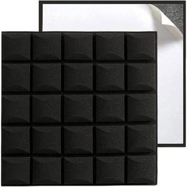Imagem de Conjunto De 10 Pacotes Painel De Absorção Acústica, Painéis Autoadesivos Macios Espuma De Alta Densidade De Algodão Absorvente De Som Para Estúdio Em Casa, Painel De T, F, 50x50x5cm