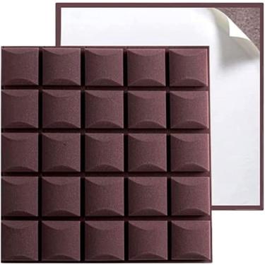 Imagem de Conjunto De 10 Pacotes Painel De Absorção Acústica, Painéis Autoadesivos Macios Espuma De Alta Densidade De Algodão Absorvente De Som Para Estúdio Em Casa, Painel De T, C, 50x50x5cm