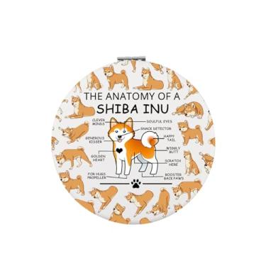Imagem de Zuo Bao Shiba Inu Lovers Gift The Anatomy of a Shiba Inu Makeup Mirror Dog Owner Travel Mirror (Shiba Inu)
