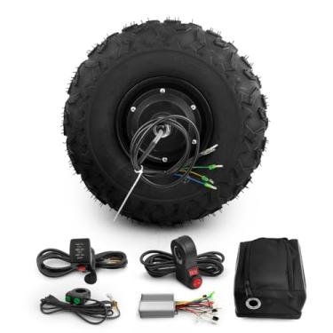 Imagem de L-faster 36v 48v 350w 500w carrinho de mão kit de motor de cubo de engrenagem off road roda de 14,5 polegadas (48v 350w)