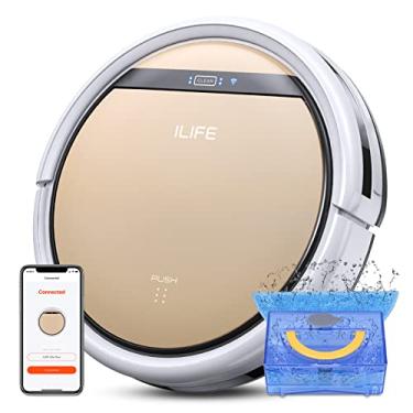 Imagem de ILIFE V5s Plus Robot Vacuum and Mop Combo, Works with 2,4 G, Wi-Fi/Alexa, Automatic Self-Charging Robotic Vacuum Cleaner, Slim and Quiet, Cleans Hard Floors Carpets and Pet Hair (V5s Pro Up). Grau)