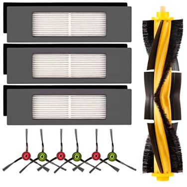 Imagem de Peças de reposição para aspirador robô Ecovacs DEEBOT OZMO 920 950 T8 AIVI Max T9 T5 N5 N7 N8+ N8 Pro Plus Kit de acessórios para aspirador de pó robô, 1 escova de rolo principal, 3 filtros HEPA, 6 escovas laterais