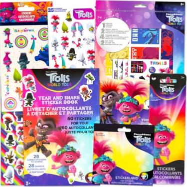 Imagem de Trolls Adesivos DreamWorks Decorações Trolls Conjunto de Suprimentos de Festa - Pacote com 6 Trolls Decorações de Festa Trolls lembrancinhas de Festa (Decorações de Aniversário)