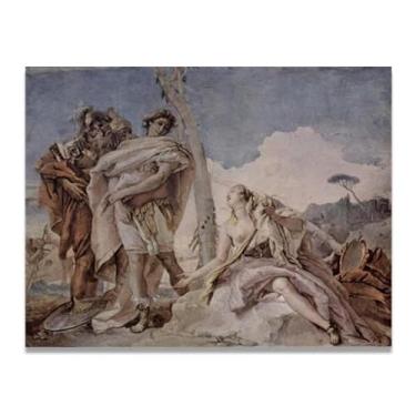 Imagem de Rinaldo abandons Armida Giovanni Battista Tiepolo Impressão em tela – Obra-prima rococó barroca, pintura escolar de Veneza, pintura a óleo decorativa para galeria doméstica 30 x 39 cm