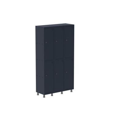 Imagem de Guarda Volume Roupeiro 6 Portas Aço Grp 503/6 Pandin Móveis Preto