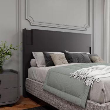 Imagem de Cabeceira Cama Box Casal Queen Bartira Diplomata Finish Foil Preto