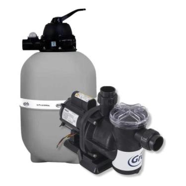 Imagem de  Kit Completo Bomba  Filtro GRE Bivolt 1/3CV Para Piscinas de Até 20.0