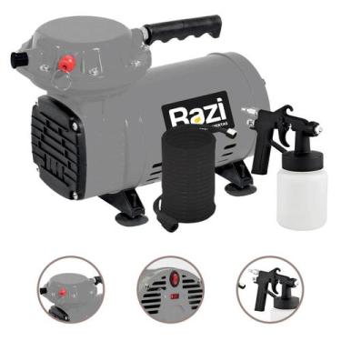 Imagem de Compressor De Ar Direto 0,5Cv 450W Bivolt 110V/ 220V Cinza - Razi