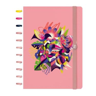 Imagem de Caderno de Disco ISCOOL Grande Flore(Ser) Índio Pêssego