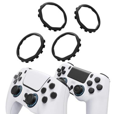 Imagem de eXtremeRate Anéis Decorativos Octogonais Com Travas Redesenhados Para Controle Luna Shell Ps5, Acessório De Substituição Ghost Ps4 - Painel Frontal Preto Não Padrão