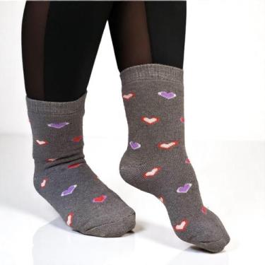 Imagem de Kit 2 Pares de Meias Feminina Inverno Grossa Macia Cano Alto - RJC, Ci