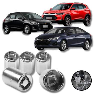 Imagem de Kit 6CRA Porca Antifurto Roda Gm Chevrolet Onix Tracker Cruze - Rodafu