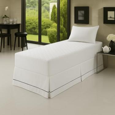 Imagem de Capa Proteor De Colchão Impermeável Matelado Pétala Macio Premium 100% Impermeável 4 Camadas de Proteção Padrão Luxo Branco Não faz Barulho (SOLTEIRO. CASAL, QUEEN) (SOLTEIRO)