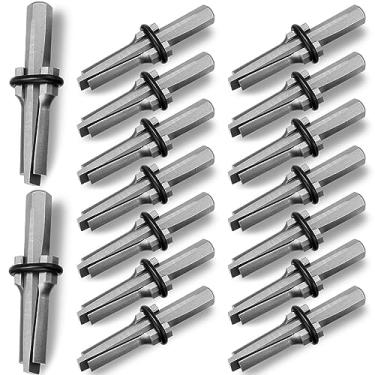 Imagem de Gisafai 16 peças de cunhas de rocha, cunha de 1,5 cm e calços de penas, ferramentas de divisão de pedra resistente para pedras de mármore, granito de concreto