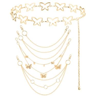 Imagem de 5 peças, corrente de cintura, jeans, calça, corrente, bolso punk, corrente de cintura, multicamadas, hip hop, corrente de borboleta, cinto para mulheres, vestido feminino, corrente de barriga