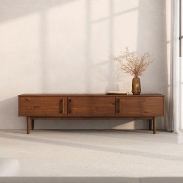 Imagem de Rack TV 75 Polegadas Para Sala Moderno Madeira Castanho TECCA - IDIMEX