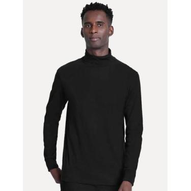 Imagem de Blusa Aramis Masculina Manga Longa Regular Gola Alta Preta, M/M