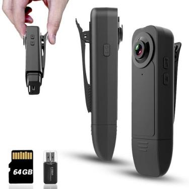 Imagem de Câmera corporal KSADBOSSBO Mini 1080P HD com visão noturna 64GB