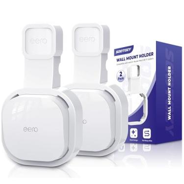 Imagem de Suporte de parede para eero 6 e para sistema Wi-Fi de malha de roteador eero 6+ – sem fios bagunçados, suporte de parede com economia de espaço para extensor eero 6 Plus, suporte para eero 6+ (branco