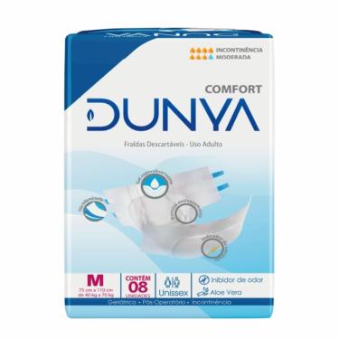 Imagem de Fralda Descartável Adulto Dunya Comfort Unissex M 8 Unidades