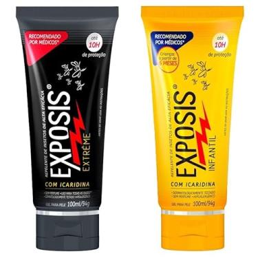 Imagem de Kit Repelente Exposis Extreme Gel 100ml + Repelente Gel Exposis Infantil sem Perfume 100ml