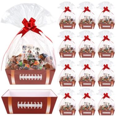 Imagem de Kolewo4ever Pacote com 36 cestas de futebol para presentes, cestas vazias de futebol americano para idosos, 20 x 25 cm, kit de cestas de presente para presentes, vazias para encher para lembrancinhas