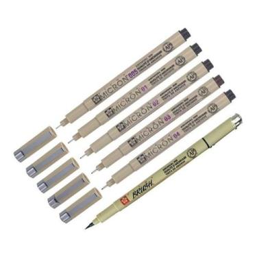 Imagem de Kit 6x Caneta Pigma Micron Xsdk Preta  Sakura