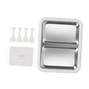 Imagem de WeiLaiKeQi Máquina de sorvete instantânea, prato frio doméstico, faça você mesmo, versátil, aço inoxidável, bandeja para rolos de iogurte congelado de verão, Branco com Tampa