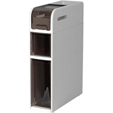 Imagem de Armário De Piso De Banheiro Estreito De 5 Camadas, Armário De Armazenamento De Papel Higiênico Fino Com Gavetas E Rodízios Transparentes Unidade Organizadora De Torre De Armazenamento De Pl