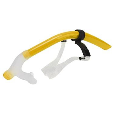 Imagem de lyrlody Forma de Tubo Hidrodinâmico, Snorkel de Natação de Design Portátil para Natação de Colo, Bocal de Silicone Macio para Crianças Adultas para Snorkeling e Mergulho, Lanchonete (Amarelo)