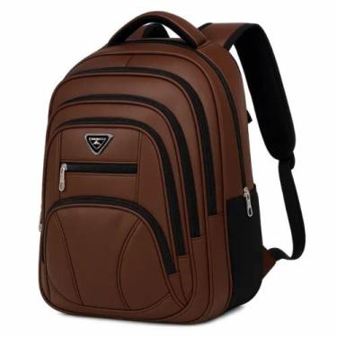 Imagem de Mochila Reforçada Grande Faculdade Entradas P/ USB e Fone P2 U / MARRO