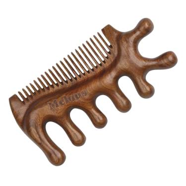 Imagem de Melous Massageador Gua Sha de Sândalo 4 em 1, Pente de Massagem para Raspagem, Ferramenta Meridians para Cabelo, Rosto, Massagem Corporal e Pescoço