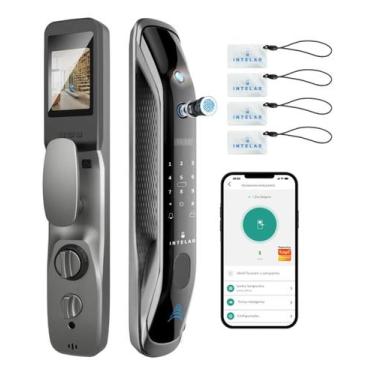 Imagem de Fechadura Elétrica Digital Inteligente Biométrica Wifi Câmera Tela HD 