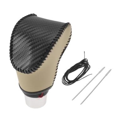 Imagem de Motoforti Capa de manípulo de mudança de marchas antiderrapante para Kia Soul 2020-2023 couro sintético bege preto