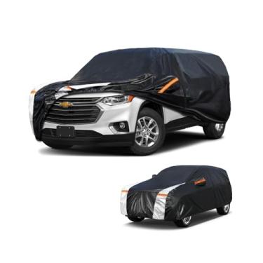 Imagem de Capa de carro SUV grande para Chevrolet Traverse 2009-2025 100% à prova d'água para todos os climas, capas externas completas para uso externo, chuva, sol, vento, proteção UV.