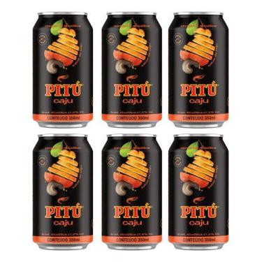 Imagem de Aguardente Pitú Caju Lata 350ml - 6 Unidades - Pitu