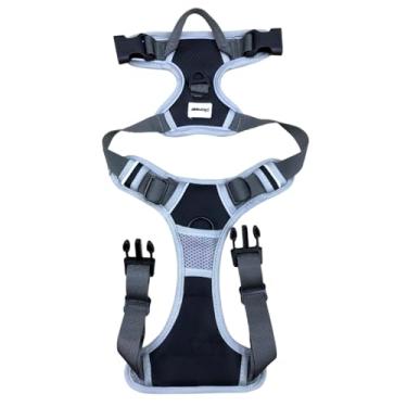 Imagem de Peitoral Coleira Resistente Para Pet Cão Grande e Médio Porte com Regulagem Colete Reforçado para Passeio Cachorro(Preto,G (L))