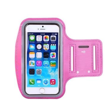 Imagem de Capa de Braço Braçadeira Suporte de Celular Academia Corrida 5.5 Polegadas (Braçadeira Rosa)