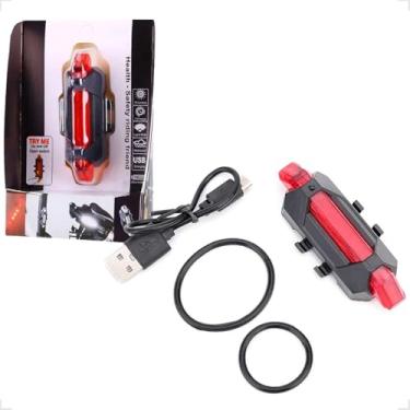 Imagem de Lanterna Traseira Bike Sinalizador Bicicleta Luz De Led Recarregavél Usb (VERMELHO)