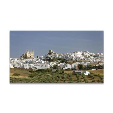 Imagem de Serenidade de cabana de montanha exterior branco brilhante – Arte de parede vida no campo, impressão em tela aconchegante e gratuita para casa 60 x 108 cm sem moldura