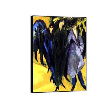 Imagem de Quadro preto - arte de parede em tela abstrata pinturas famosas - decoração de fotos - pôster de mulher na rua e impressões para sala de estar 40 x 55 cm 16 x 22 pol