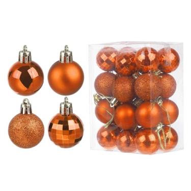 Imagem de Enfeites de bola de Natal de 24 quilates, enfeites de Natal, 4 cm, bolas de plástico inquebráveis, decoração de árvores, pingente para decoração de árvore de Natal, guirlanda de aniversário, decoração