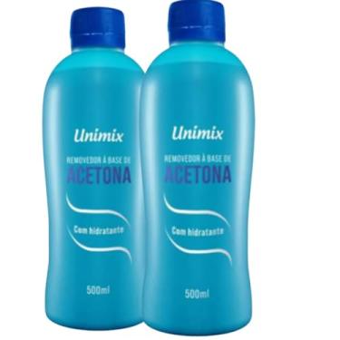 Imagem de Kit 2x Removedor de Esmalte Acetona Unimix 500ml – Com Glicerina