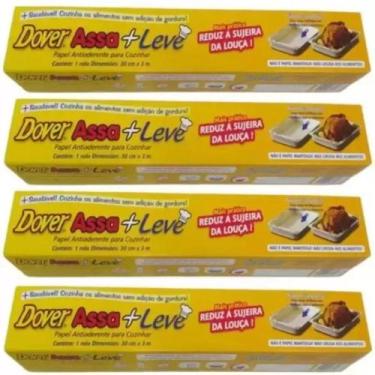 Imagem de Papel Antiaderente Dover Assa+leve 30cm X 3m Kit 4 Rolos
