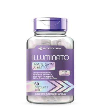 Imagem de Colageno Hidrolisado + Acido Hialuronico + Biotina + Complexo B e Vitaminas 1000Mg 60 Cápsulas - Illuminato Ecomev (1 Unidade)